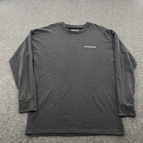 Alphalete T Shirt Mens M Performance Fit LS Gray Crossfit Gym Running Lifting - Picture 3 of 9